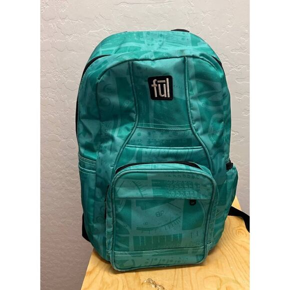 Ful Handbags - Ful Green Polyester  4 Zipper Pockets Backpack Bag One Size